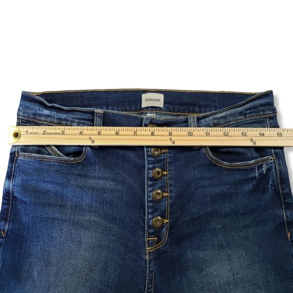 Sneak Peek High Rise Button Fly Skinny Blue Jeans Women's Size 11 / W30 - Picture 9 of 11